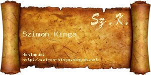 Szimon Kinga névjegykártya